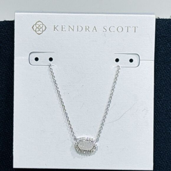 Kendra Scott Chelsea Pendant Necklace Iridescent Drusy NEW - Picture 3 of 8